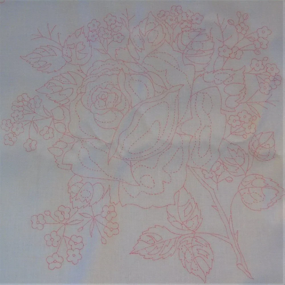 Vintage Paint Embroidery Quilt Block